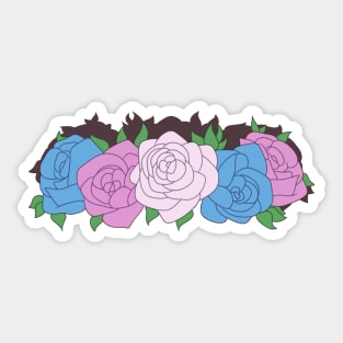 Transgender Pride Flower Crown Sticker